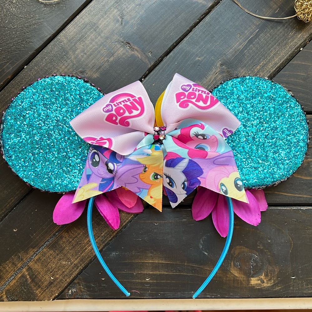 Disney My Little Pony Double Sided Floral/Bow Glitter Ears